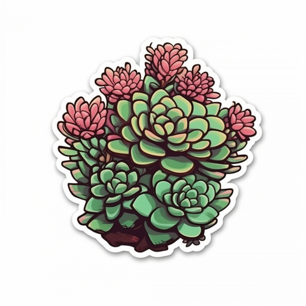 Sedum Succulent Vinyl Decal Sticker for Car, Laptop, Tumbler and more # 006732