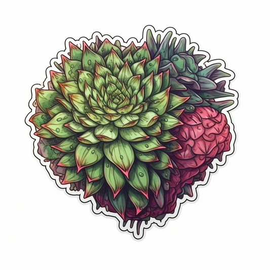 Sempervivum Succulent Vinyl Decal Sticker for Car, Laptop, Tumbler and more # 006660