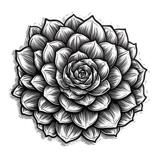 Sempervivum Succulent Vinyl Decal Sticker for Car, Laptop, Tumbler and more # 006618