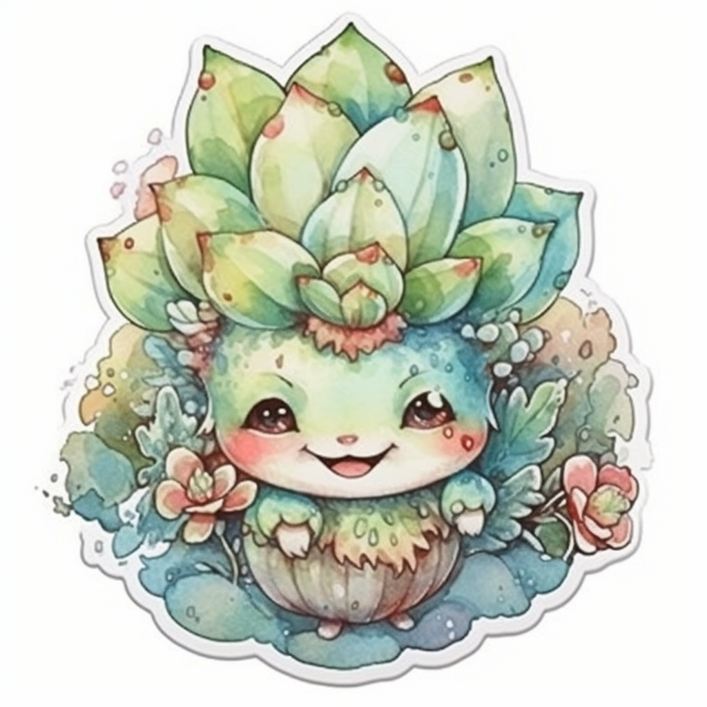 Sempervivum Succulent Vinyl Decal Sticker for Car, Laptop, Tumbler and more # 006634