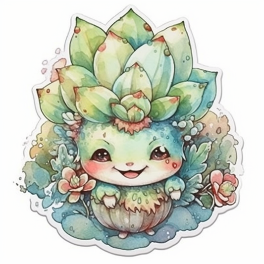 Sempervivum Succulent Vinyl Decal Sticker for Car, Laptop, Tumbler and more # 006634