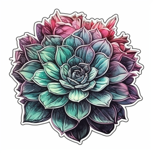 Sempervivum Succulent Vinyl Decal Sticker for Car, Laptop, Tumbler and more # 006649