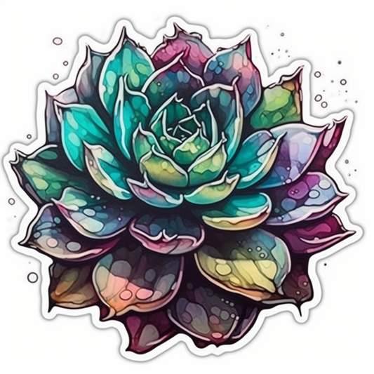 Sempervivum Succulent Vinyl Decal Sticker for Car, Laptop, Tumbler and more # 006637