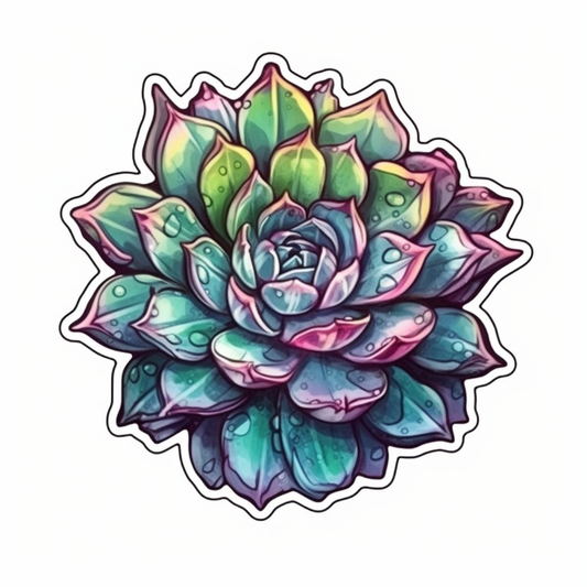 Sempervivum Succulent Vinyl Decal Sticker for Car, Laptop, Tumbler and more # 006642