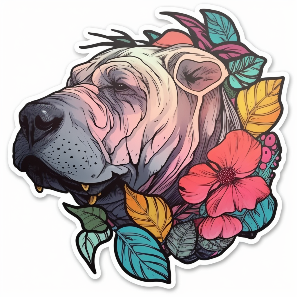 Shar Pei Dog Vinyl Decal Sticker for Car, Laptop, Tumbler and more # 007429