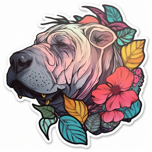 Shar Pei Dog Vinyl Decal Sticker for Car, Laptop, Tumbler and more # 007429