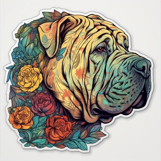 Shar Pei Dog Vinyl Decal Sticker for Car, Laptop, Tumbler and more # 007426