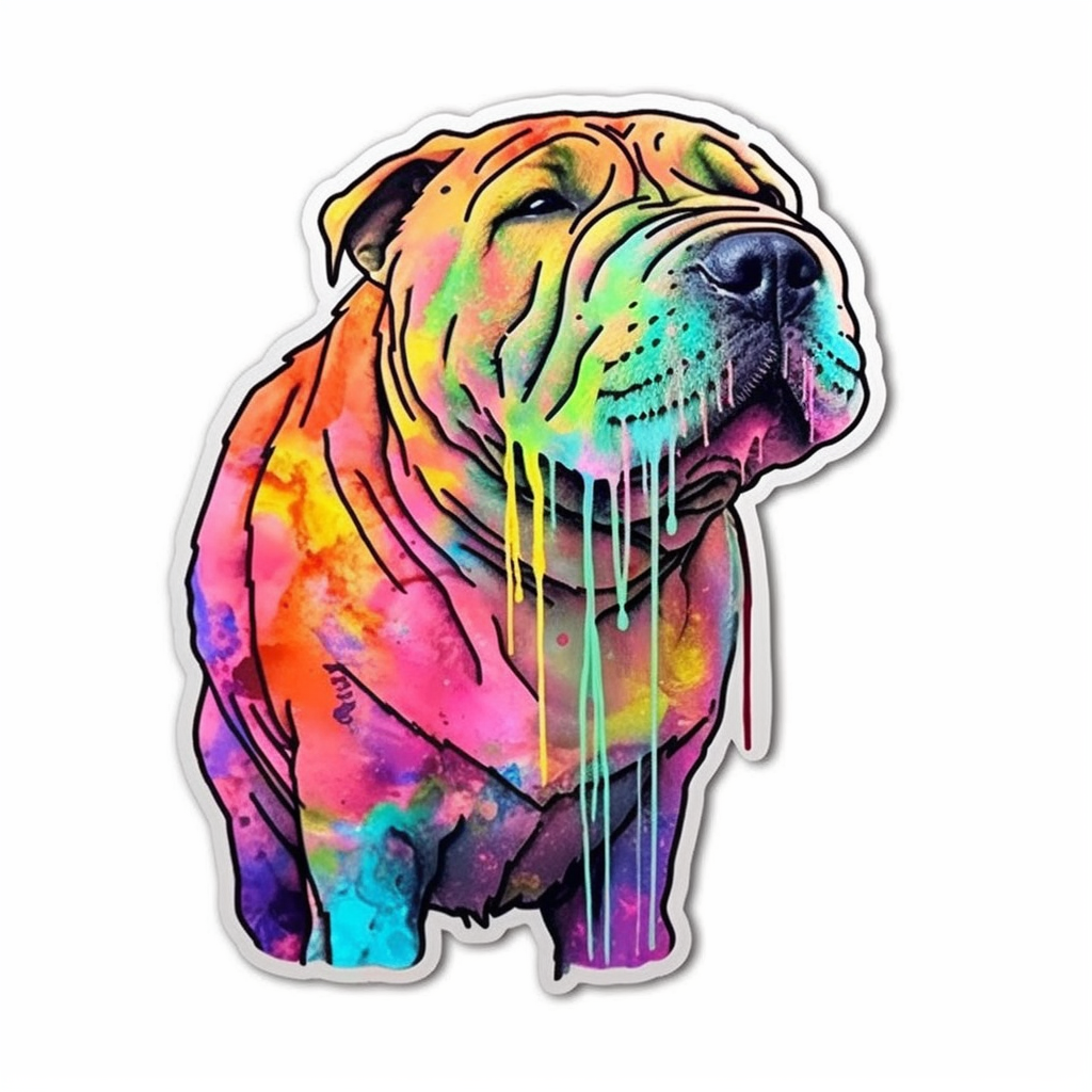 Shar Pei Dog Vinyl Decal Sticker for Car, Laptop, Tumbler and more # 007419