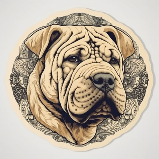 Shar Pei Dog Vinyl Decal Sticker for Car, Laptop, Tumbler and more # 007414