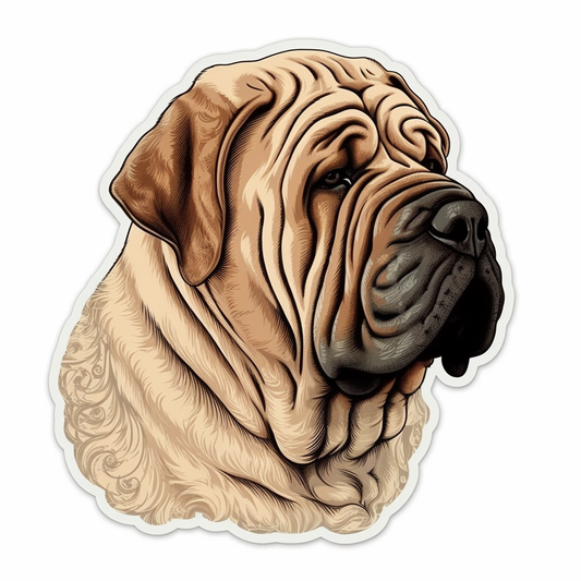Shar Pei Dog Vinyl Decal Sticker for Car, Laptop, Tumbler and more # 007405