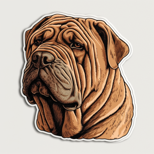 Shar Pei Dog Vinyl Decal Sticker for Car, Laptop, Tumbler and more # 007411