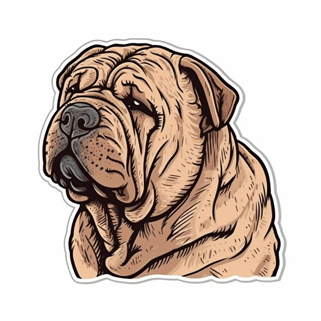 Shar Pei Dog Vinyl Decal Sticker for Car, Laptop, Tumbler and more # 007418