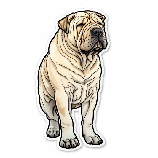 Shar Pei Dog Vinyl Decal Sticker for Car, Laptop, Tumbler and more # 007413