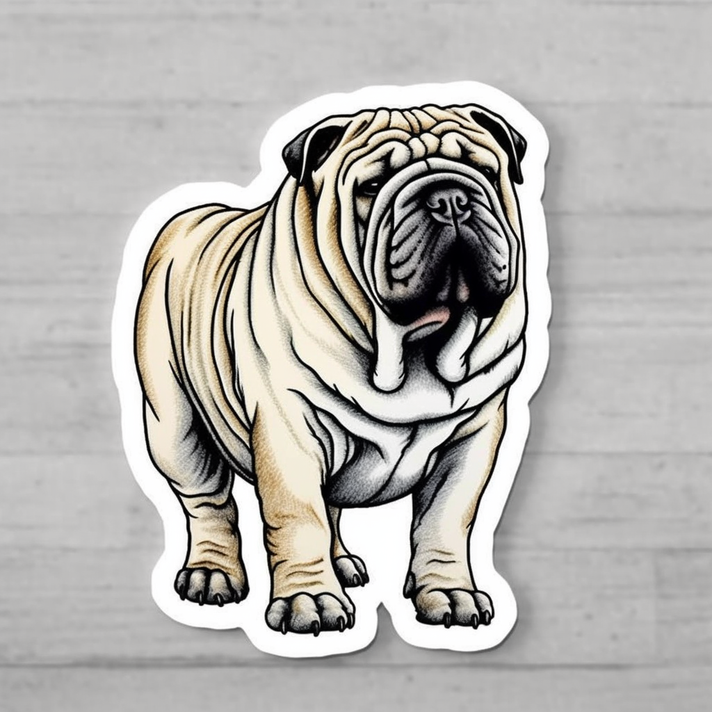 Shar Pei Dog Vinyl Decal Sticker for Car, Laptop, Tumbler and more # 007427