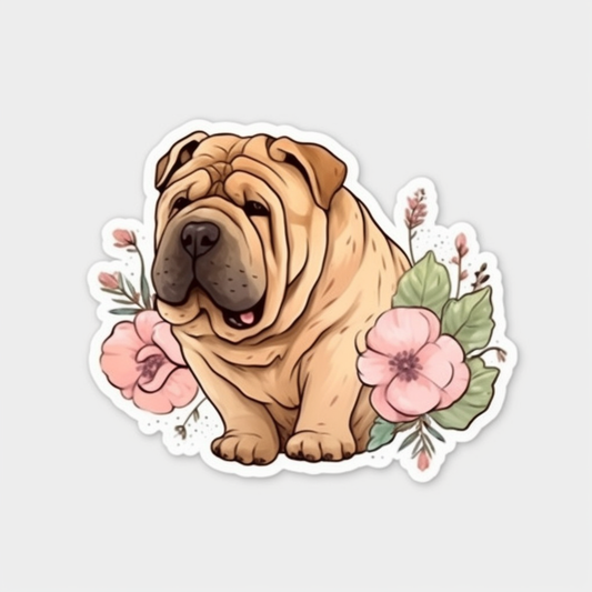 Shar Pei Dog Vinyl Decal Sticker for Car, Laptop, Tumbler and more # 007439
