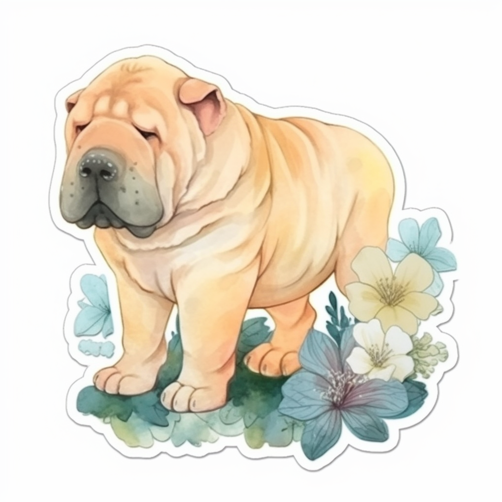Shar Pei Dog Vinyl Decal Sticker for Car, Laptop, Tumbler and more # 007447