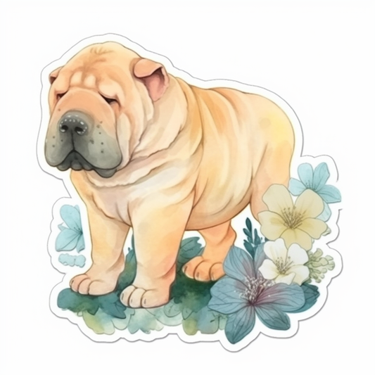 Shar Pei Dog Vinyl Decal Sticker for Car, Laptop, Tumbler and more # 007447