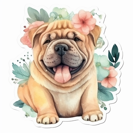 Shar Pei Dog Vinyl Decal Sticker for Car, Laptop, Tumbler and more # 007451