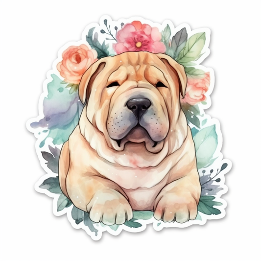 Shar Pei Dog Vinyl Decal Sticker for Car, Laptop, Tumbler and more # 007441