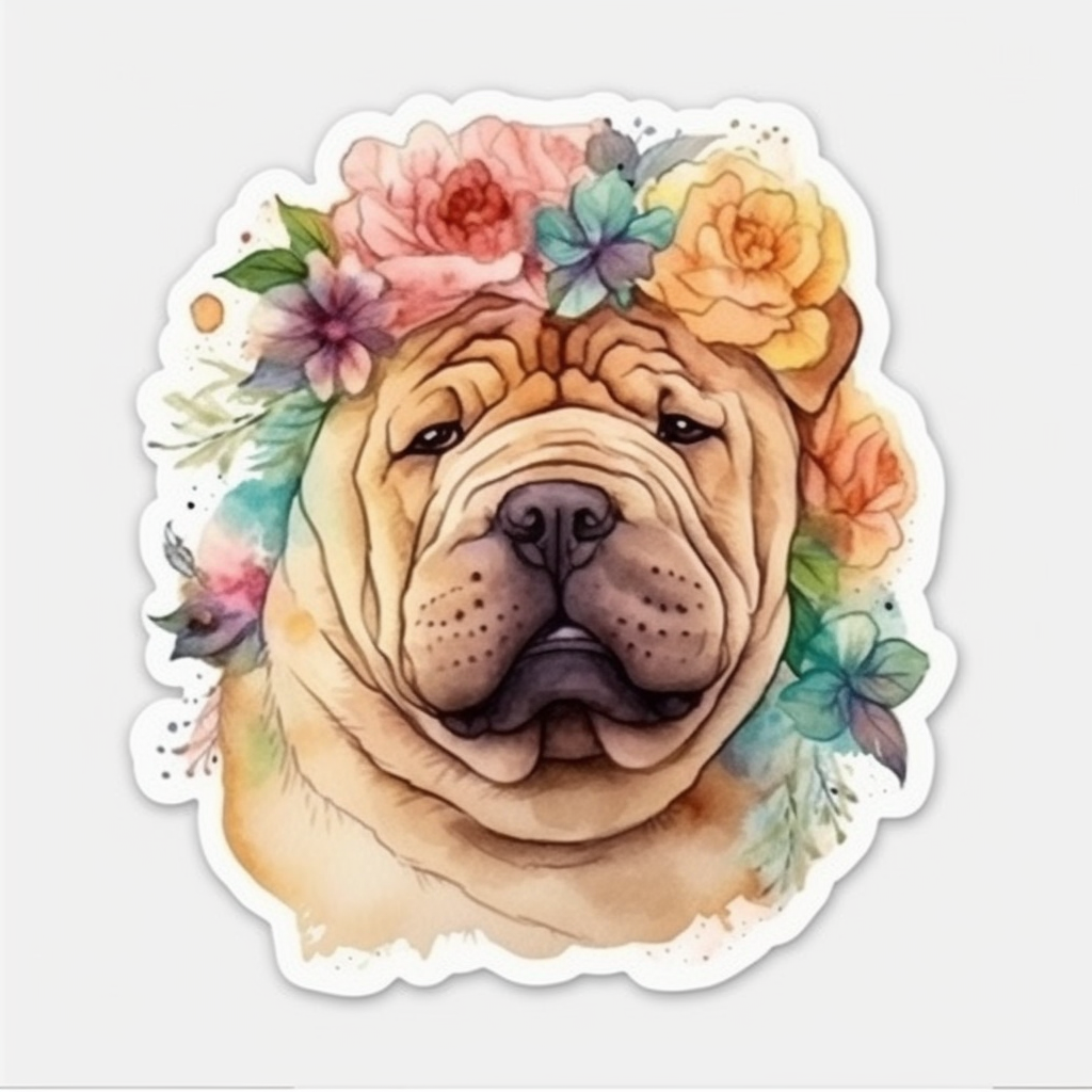 Shar Pei Dog Vinyl Decal Sticker for Car, Laptop, Tumbler and more # 007434