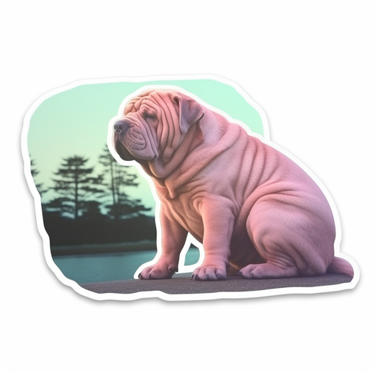 Shar Pei Dog Vinyl Decal Sticker for Car, Laptop, Tumbler and more # 007455