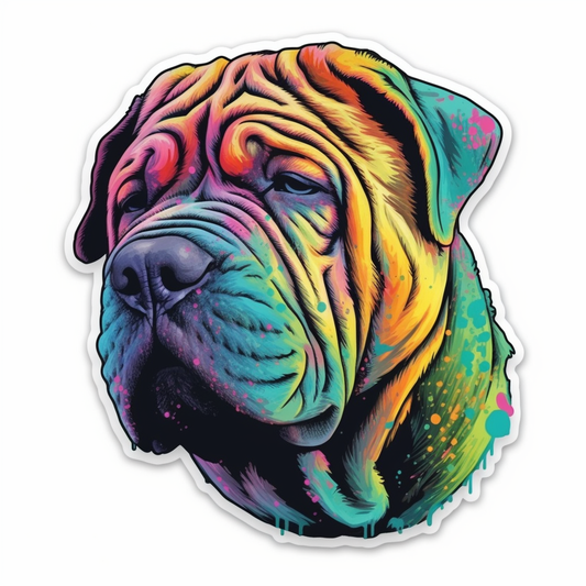 Shar Pei Dog Vinyl Decal Sticker for Car, Laptop, Tumbler and more # 007446