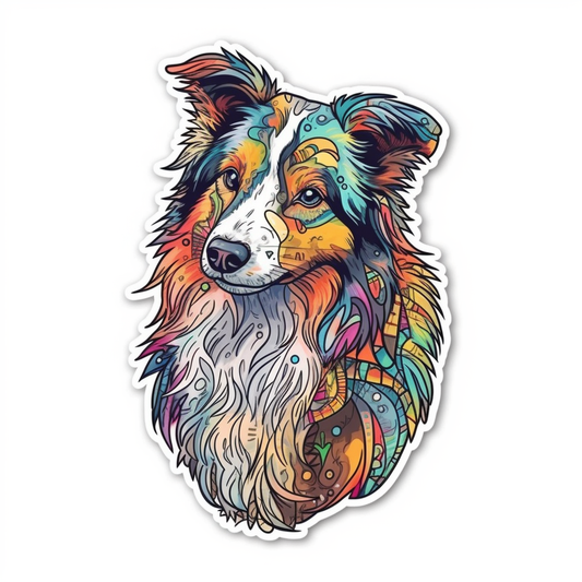 Shetland Sheepdog Dog Vinyl Decal Sticker for Car, Laptop, Tumbler and more # 007292