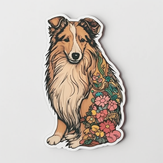 Shetland Sheepdog Dog Vinyl Decal Sticker for Car, Laptop, Tumbler and more # 007301