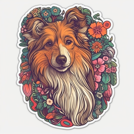 Shetland Sheepdog Dog Vinyl Decal Sticker for Car, Laptop, Tumbler and more # 007309