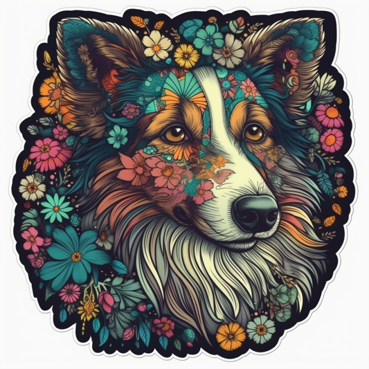 Shetland Sheepdog Dog Vinyl Decal Sticker for Car, Laptop, Tumbler and more # 007304