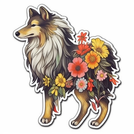 Shetland Sheepdog Dog Vinyl Decal Sticker for Car, Laptop, Tumbler and more # 007308