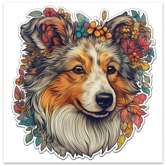 Shetland Sheepdog Dog Vinyl Decal Sticker for Car, Laptop, Tumbler and more # 007299
