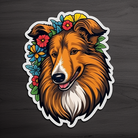Shetland Sheepdog Dog Vinyl Decal Sticker for Car, Laptop, Tumbler and more # 007305