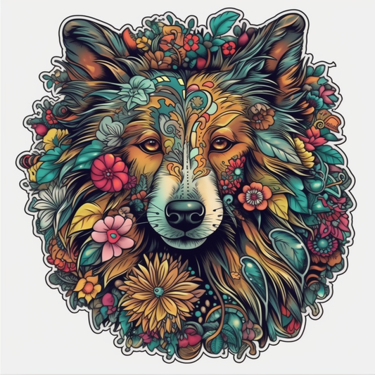 Shetland Sheepdog Dog Vinyl Decal Sticker for Car, Laptop, Tumbler and more # 007307