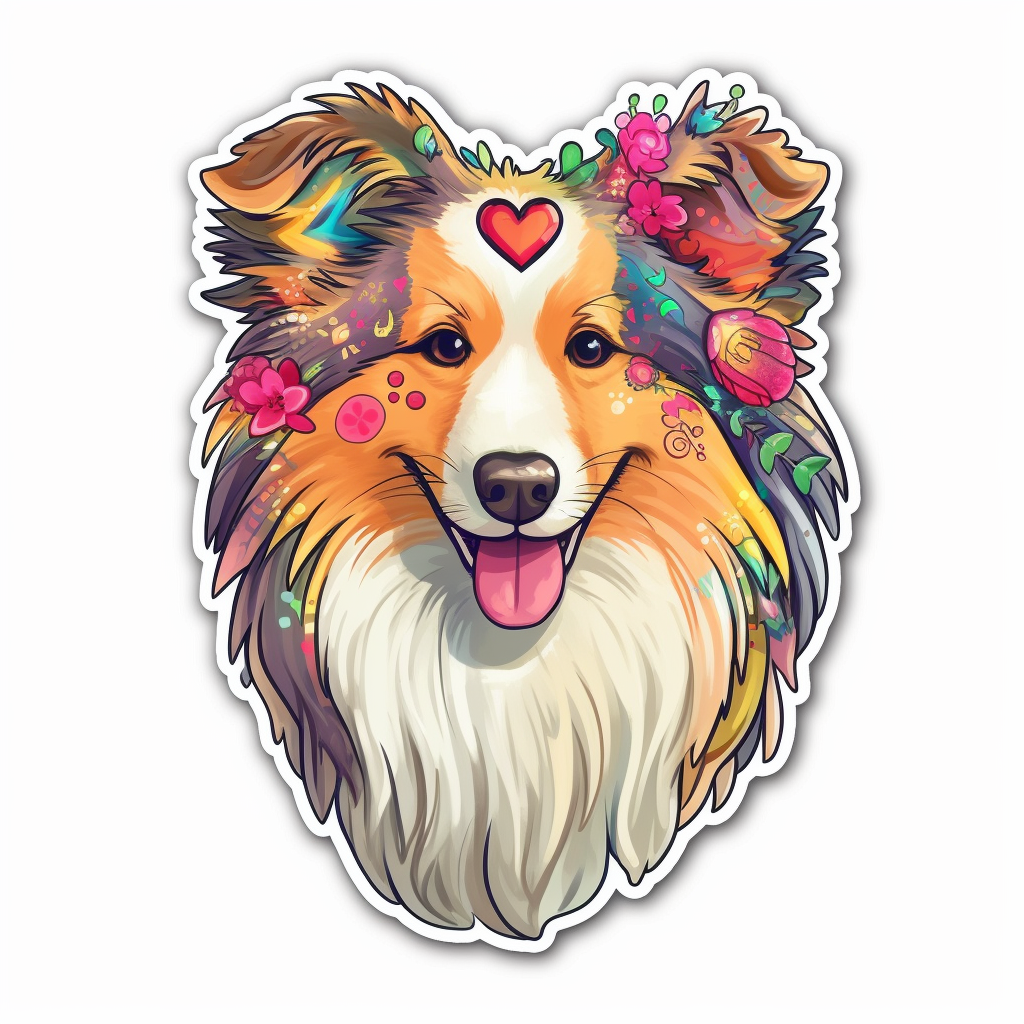 Shetland Sheepdog Dog Vinyl Decal Sticker for Car, Laptop, Tumbler and more # 007345