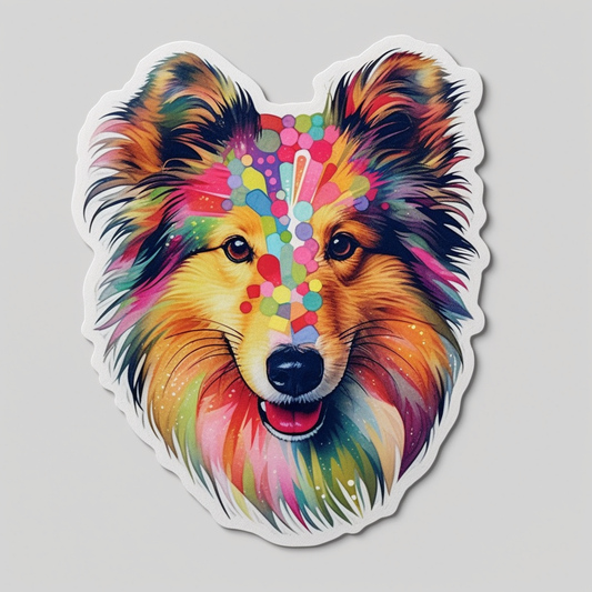 Shetland Sheepdog Dog Vinyl Decal Sticker for Car, Laptop, Tumbler and more # 007313