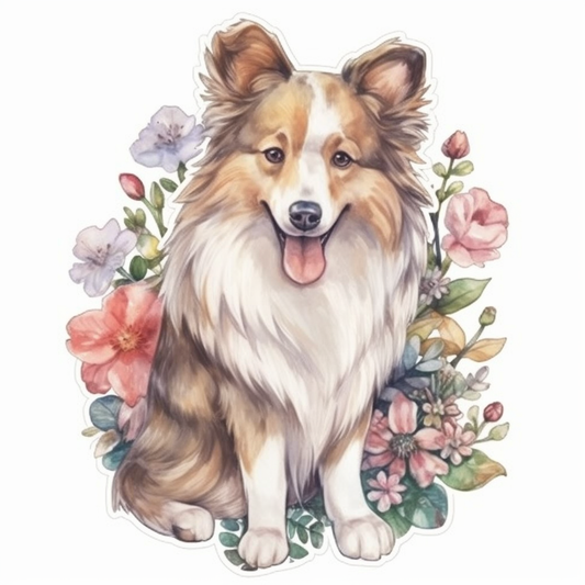 Shetland Sheepdog Dog Vinyl Decal Sticker for Car, Laptop, Tumbler and more # 007320