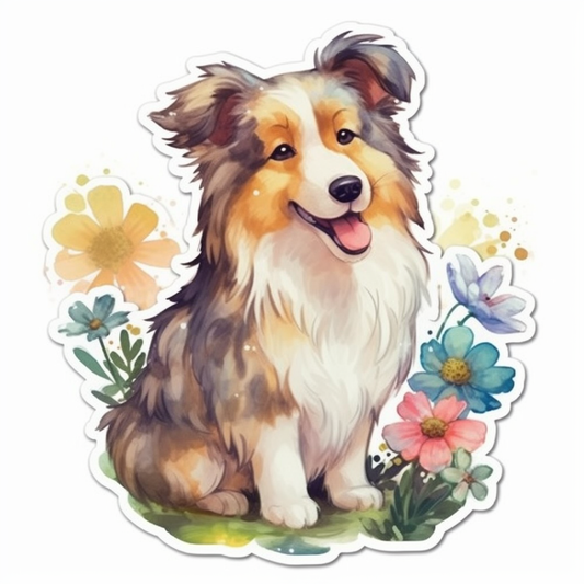 Shetland Sheepdog Dog Vinyl Decal Sticker for Car, Laptop, Tumbler and more # 007327