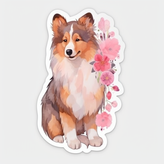Shetland Sheepdog Dog Vinyl Decal Sticker for Car, Laptop, Tumbler and more # 007325