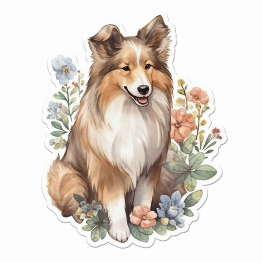Shetland Sheepdog Dog Vinyl Decal Sticker for Car, Laptop, Tumbler and more # 007322