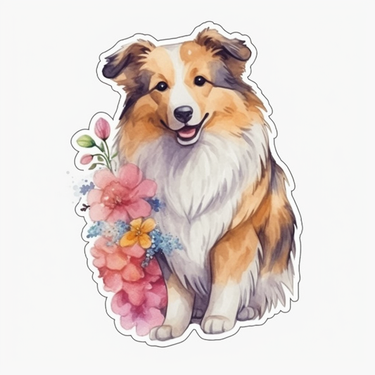 Shetland Sheepdog Dog Vinyl Decal Sticker for Car, Laptop, Tumbler and more # 007324