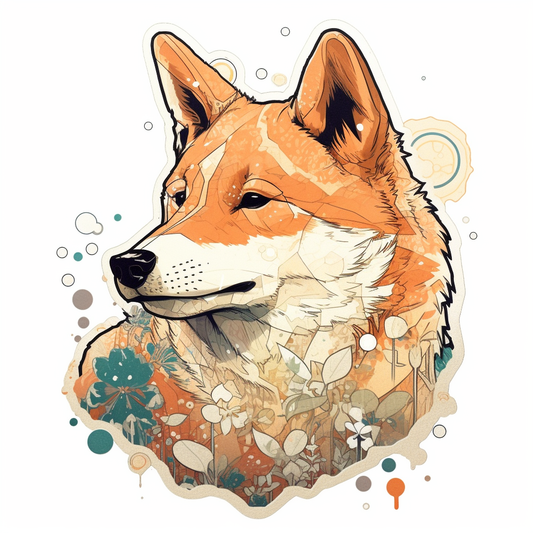 Shiba Inu Dog Vinyl Decal Sticker for Car, Laptop, Tumbler and more # 001671