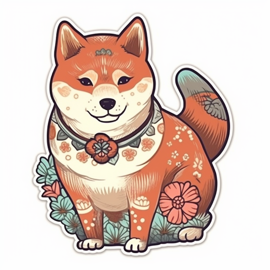 Shiba Inu Dog Vinyl Decal Sticker for Car, Laptop, Tumbler and more # 001631