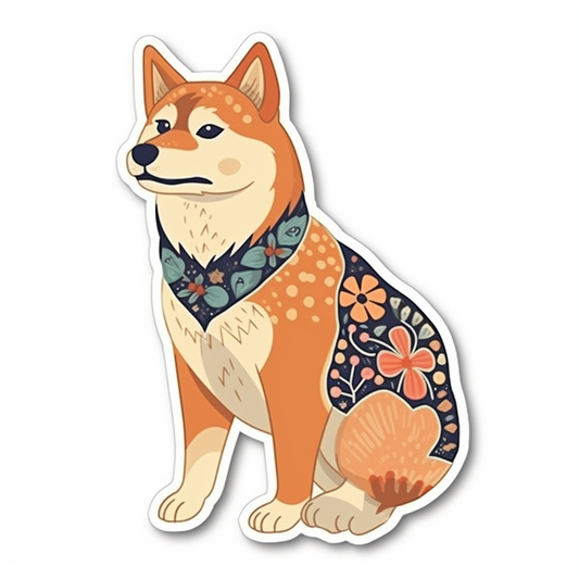 Shiba Inu Dog Vinyl Decal Sticker for Car, Laptop, Tumbler and more # 001627