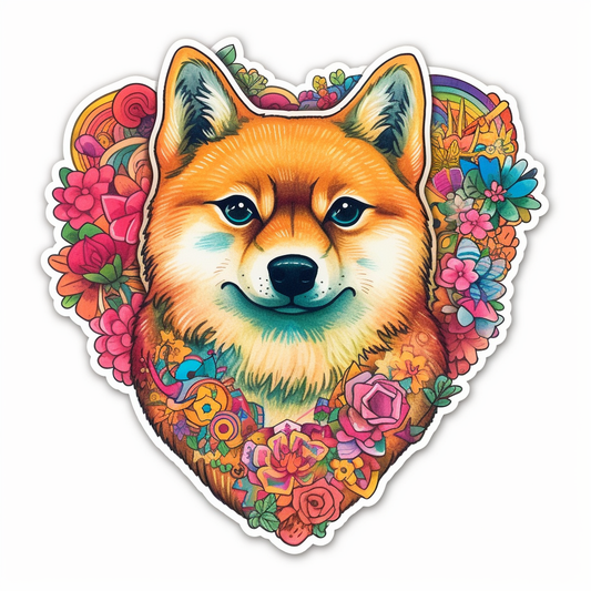 Shiba Inu Dog Vinyl Decal Sticker for Car, Laptop, Tumbler and more # 001641