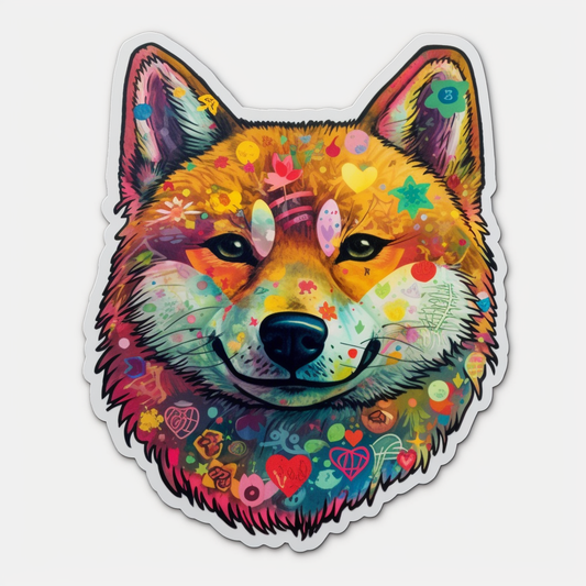 Shiba Inu Dog Vinyl Decal Sticker for Car, Laptop, Tumbler and more # 001635
