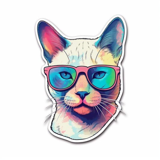 Siamese Cat Vinyl Decal Sticker for Car, Laptop, Tumbler and more # 004150