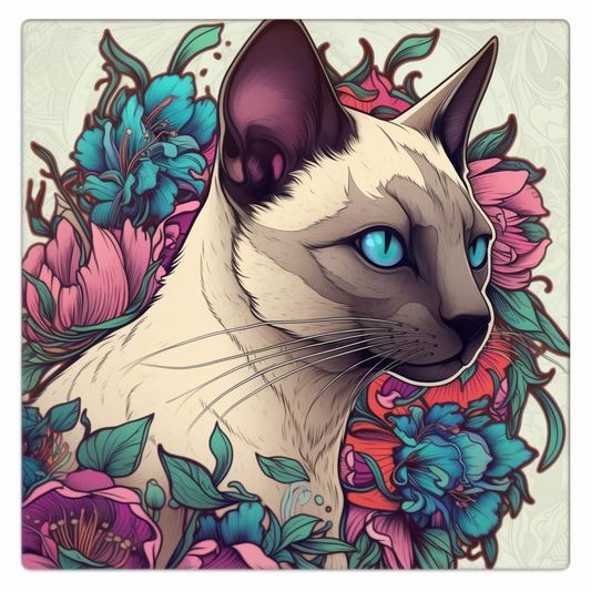 Siamese Cat Vinyl Decal Sticker for Car, Laptop, Tumbler and more # 004164
