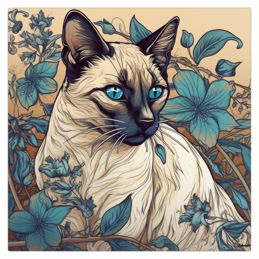 Siamese Cat Vinyl Decal Sticker for Car, Laptop, Tumbler and more # 004162