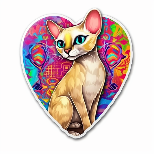 Siamese Cat Vinyl Decal Sticker for Car, Laptop, Tumbler and more # 007554